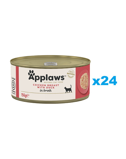 APPLAWS Cat Adult Chicken Breast with Duck in Broth kuracie prsia s kačkou vo vývare 24x156g
