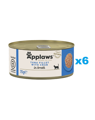 APPLAWS Cat Adult Tuna with Crab in Broth tuniak a krab vo vývare 6x70 g