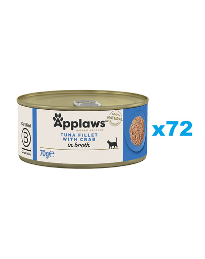 APPLAWS Cat Adult Tuna with Crab in Broth tuniak a krab vo vývare 72x70 g