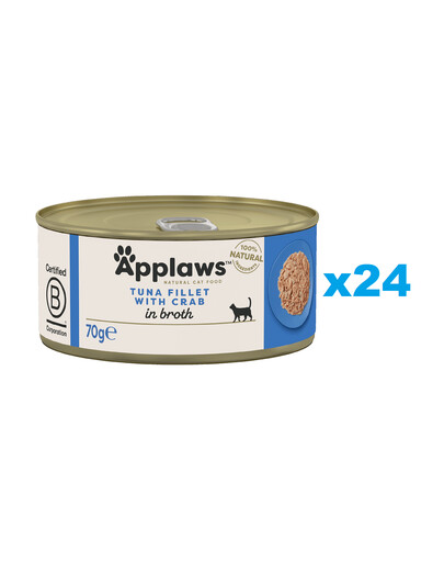 APPLAWS Cat Adult Tuna with Crab in Broth tuniak a krab vo vývare 24x70 g