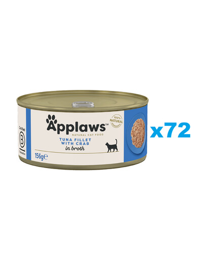 APPLAWS Cat Adult Tuna with Crab in Broth tuniak a krab vo vývare 72x156 g