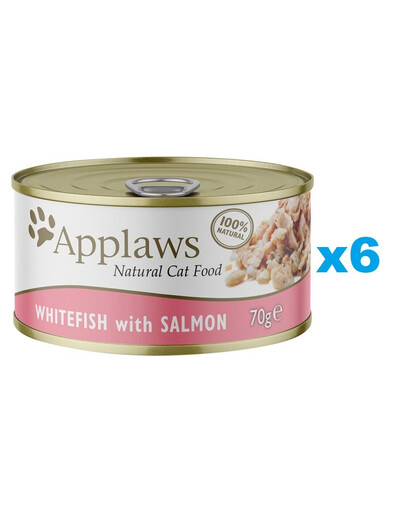 E-shop APPLAWS Cat Adult Whitefish with Salmon in Broth biele ryby a losos vo vývare 6x70g