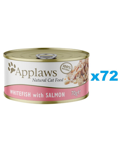 E-shop APPLAWS Cat Adult Whitefish with Salmon in Broth biele ryby a losos vo vývare 72x70g