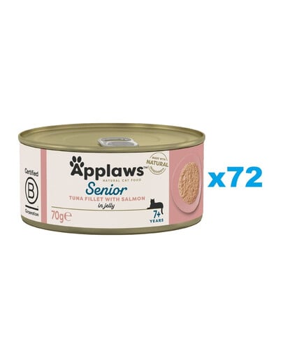 APPLAWS Cat Senior Tuna with Salmon in Jelly tuniak s lososom v želé pre seniorov 72x70g