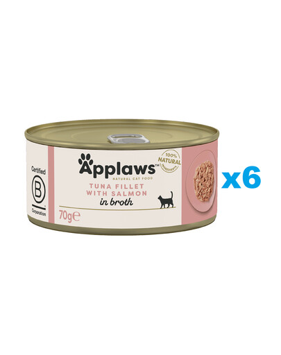 APPLAWS Cat Adult Tuna with Salmon in Broth tuniak s lososom vo vývare 6x70 g