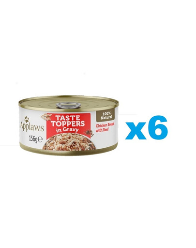 APPLAWS Taste Toppers Kuracie prsia s hovädzím mäsom v želé 6x156 g