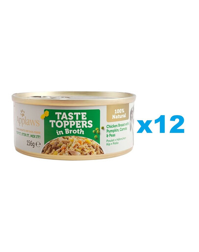 APPLAWS Taste Toppers Kuracie prsia, tekvica, hrášok vo vývare 12x156 g