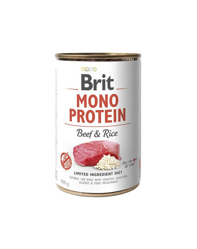 BRIT Mono Protein Beef & Rice 12x400 g monoproteínové hovädzie a ryžové krmivo