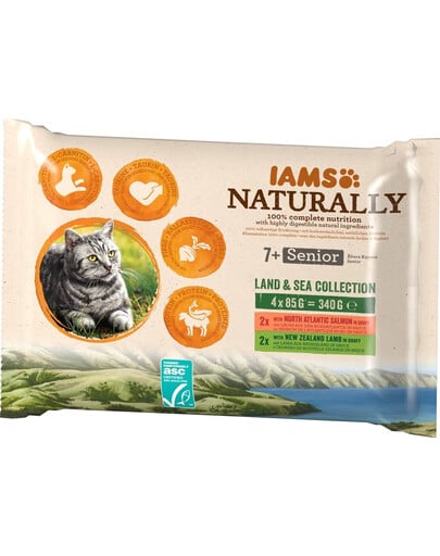 IAMS IAMS Naturally Senior Land & sea collection 4 x 85 g