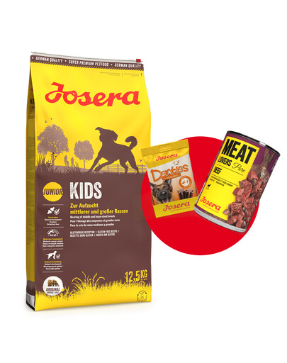 E-shop JOSERA Kids 12,5kg + Meatlovers 400g & Denties 180g ZADARMO