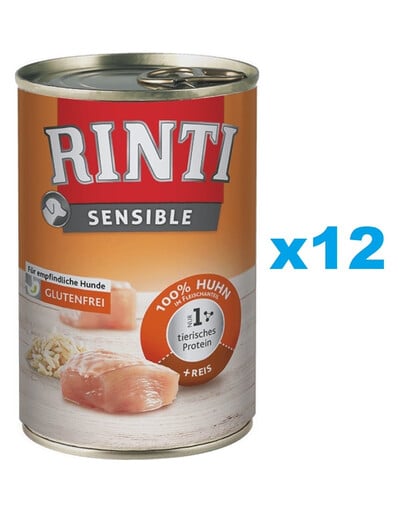 RINTI Sensible Kuracie mäso s ryžou 12x400 g