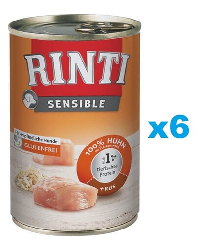 RINTI Sensible kuracie mäso s ryžou 6x400 g