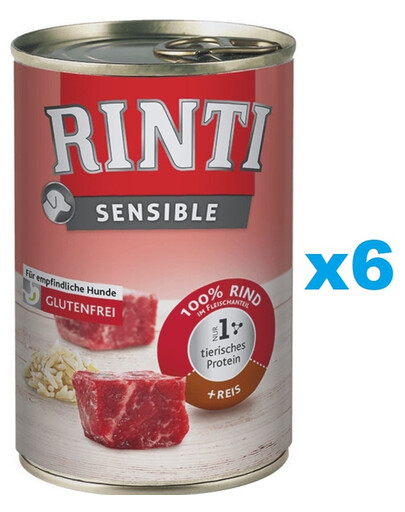 RINTI Sensible Hovädzie s ryžou 6x400 g