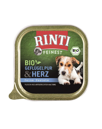RINTI Feinest Bio Poultry Pure&Poultry srdiečka 150 g