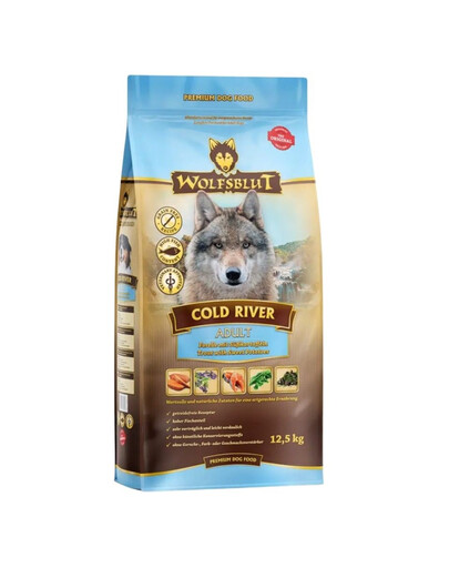 E-shop WOLFSBLUT Cold River Adult suché krmivo pre psov so pstruhom a sladkými zemiakmi 12,5 kg
