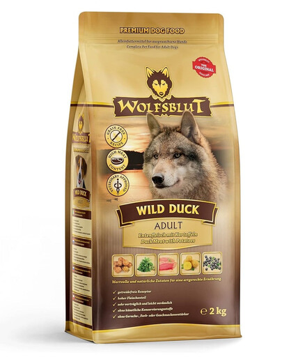 WOLFSBLUT Wild Duck Adult suché krmivo pre psov s kačacinou a zemiakmi 12,5 kg