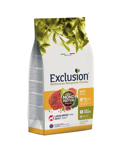 E-shop EXCLUSION MonoProtein Noble Grain large breeds dogs krmivo pre psy veľkých plemien s hovädzím mäsom 12 kg