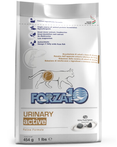 FORZA 10 Urinary Active Cat Granule pre mačky Nutraceutická diéta pri problémoch s močovými cestami 454 g