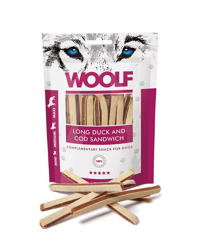 E-shop WOOLF Long Duck And Cod Sandwich 100g