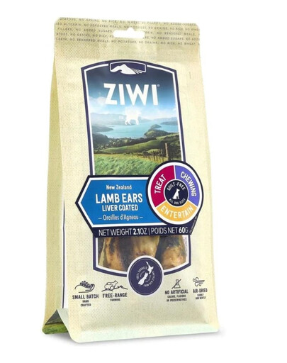 ZIWIPEAK Dog Treats 60g Jahňacie uši na hryzenie pre psov