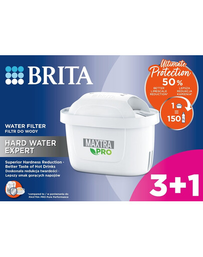 BRITA MAXTRA PRO Tvrdá voda Expert 3+1 vodný filter (4 ks)