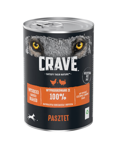 CRAVE Paštéta s kuracím a morčacím mäsom pre mačky 400g