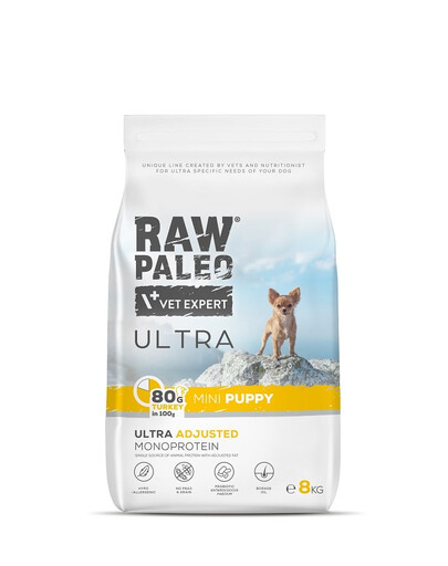 RAW PALEO Ultra Turkey Mini Puppy 8kg pre šteňatá malých plemien moriak