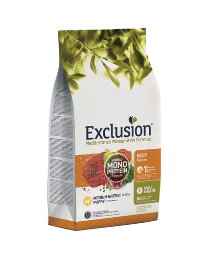 E-shop EXCLUSION MonoProtein Grain free puppy medium breeds krmivo pre šteňatá stredných plemien 3 kg