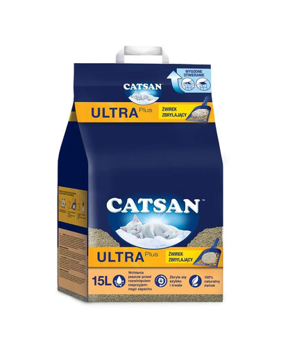 CATSAN Ultra Plus  hrudkovité stelivo pre mačky 15l