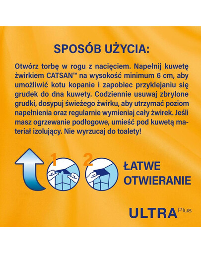 CATSAN Ultra Plus  hrudkovité stelivo pre mačky 15l