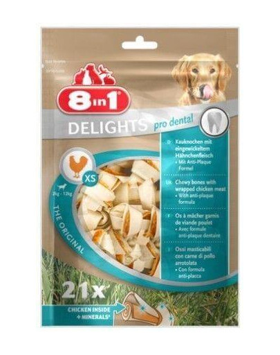 8IN1 Maškrta Dental Delights Bones XS 21 ks.