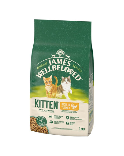 JAMES WELLBELOVED Kitten 1,5 kg Kompletné suché krmivo pre mačiatka