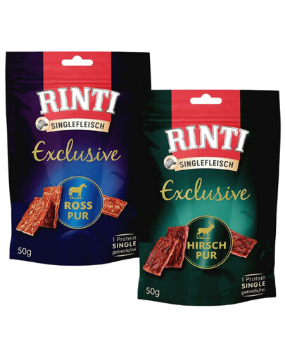 RINTI Singlefleisch Exclusive Snack Mix psie maškrty s koňom a zverou 12x50 g