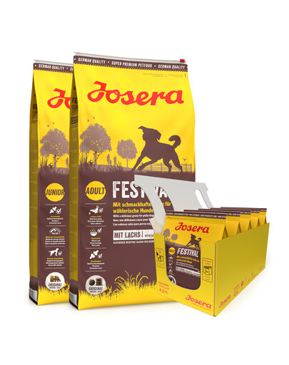 JOSERA Festival 2 x 12,5kg pre dospelých vyberavých psíkov s omáčkou + + 5 x 900 g ZADARMO