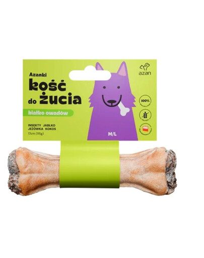 AZANKI Kosť s hmyzom a kokosom pre psov M/L 17cm