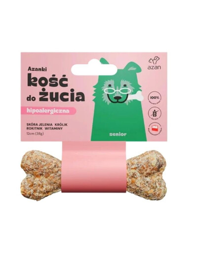 AZANKI kosť z jelenej kože pre staršieho psa Senior 12cm