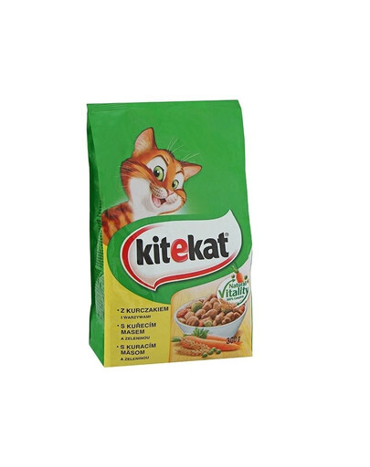 KITEKAT Suché kuracie mäso so zeleninou 0,3 kg