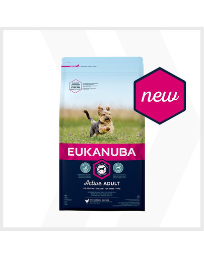 EUKANUBA Active Adult Toy Breed bohatá na čerstvé kuracie 2kg