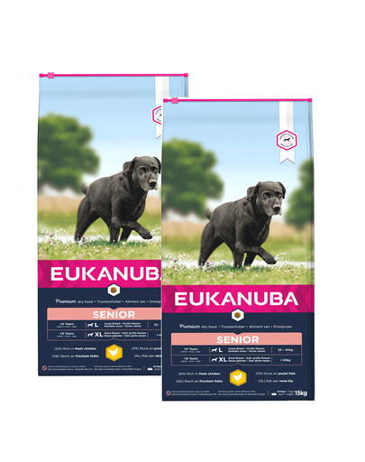EUKANUBA Caring Senior Large Breed 2 x 15kg kuracie granule pre starších psov veľkých rás