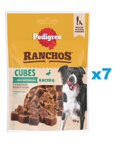 PEDIGREE Ranchos Cubes 7x70 g doplnkové krmivo pre dospelých psov s kačicou