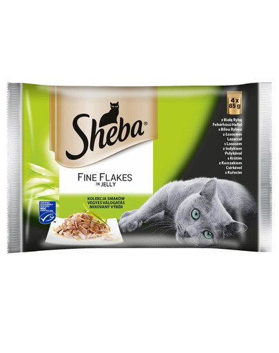 SHEBA Delicacy Fine Flake Zmes príchutí želé 13 x 4 x 85 g