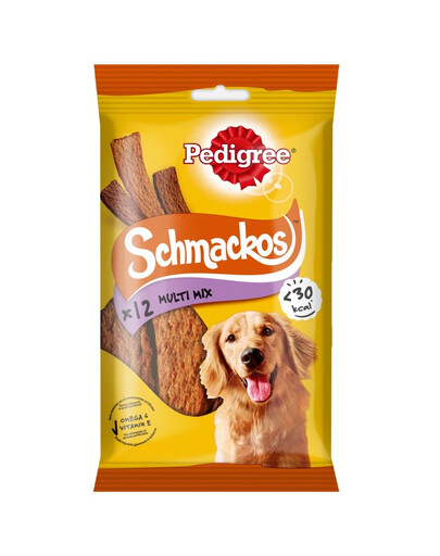 PEDIGREE Schmackos Multi Mix 86 g maškrty vo forme prúžkov pre psov s hovädzím mäsom