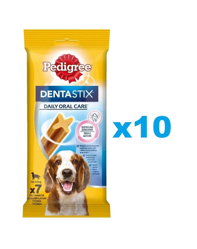 PEDIGREE DentaStix (stredné plemená) zubná maškrta pre psov 70 ks - 10x180g