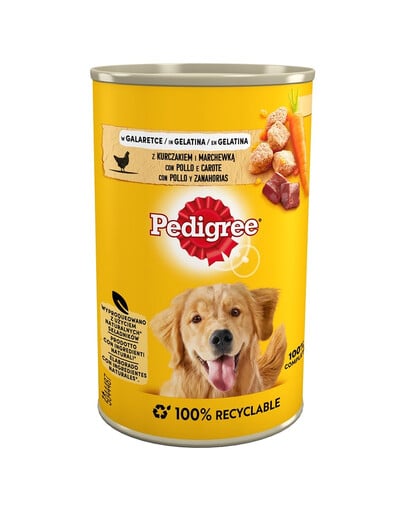 PEDIGREE Konzerva s kuracím a mrkvou v želé 400g