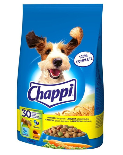 CHAPPI 500 g - suché krmivo pre psov s hydinou a zeleninou