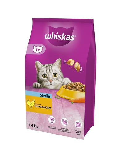 WHISKAS Sterile Adult  s kuracím mäsom 1,4 kg