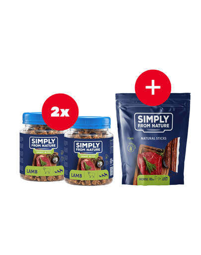 SIMPLY FROM NATURE Smart Bites z jahňacieho mäsa 2 x 130 g + maškrta ZADARMO