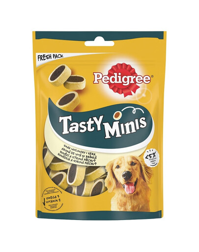 PEDIGREE Tasty Minis 6×140g Maškrta so syrom a hovädzím mäsom