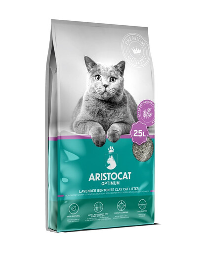 ARISTOCAT Optimum Lawendowy 25 l bentonitová podstielka pre mačky s vôňou levandule