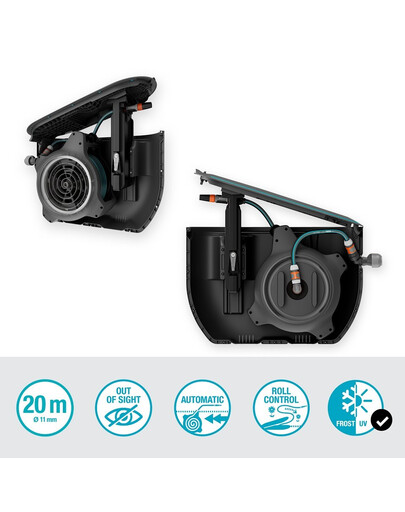 GARDENA Bęben na wąż podziemny RollUp M z wężem 20 m